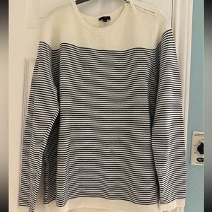 Talbots Cotton Cashmere Blend Nautical Sweater with Zip at Shoulder XL